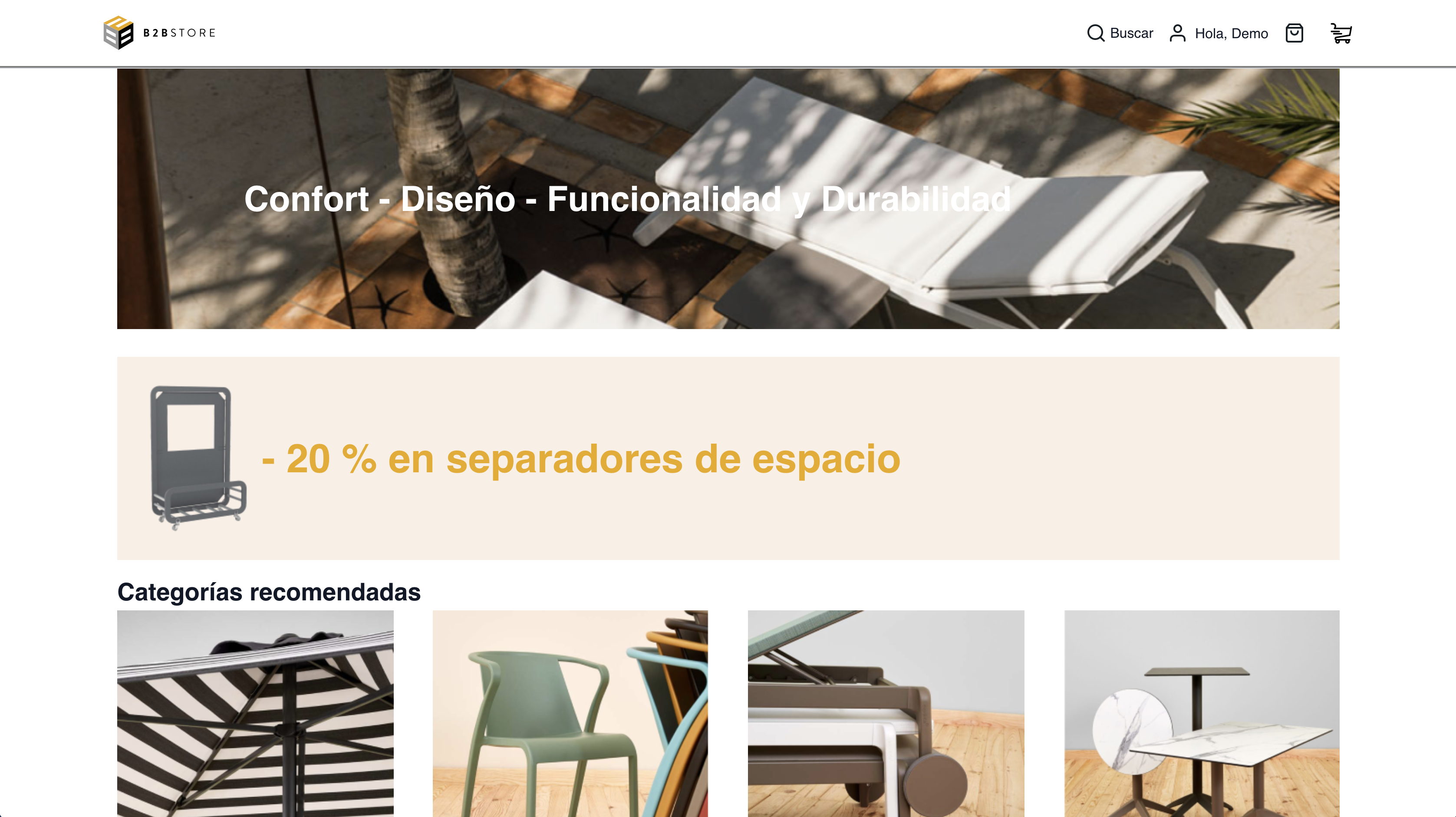 screenshot of B2B Store